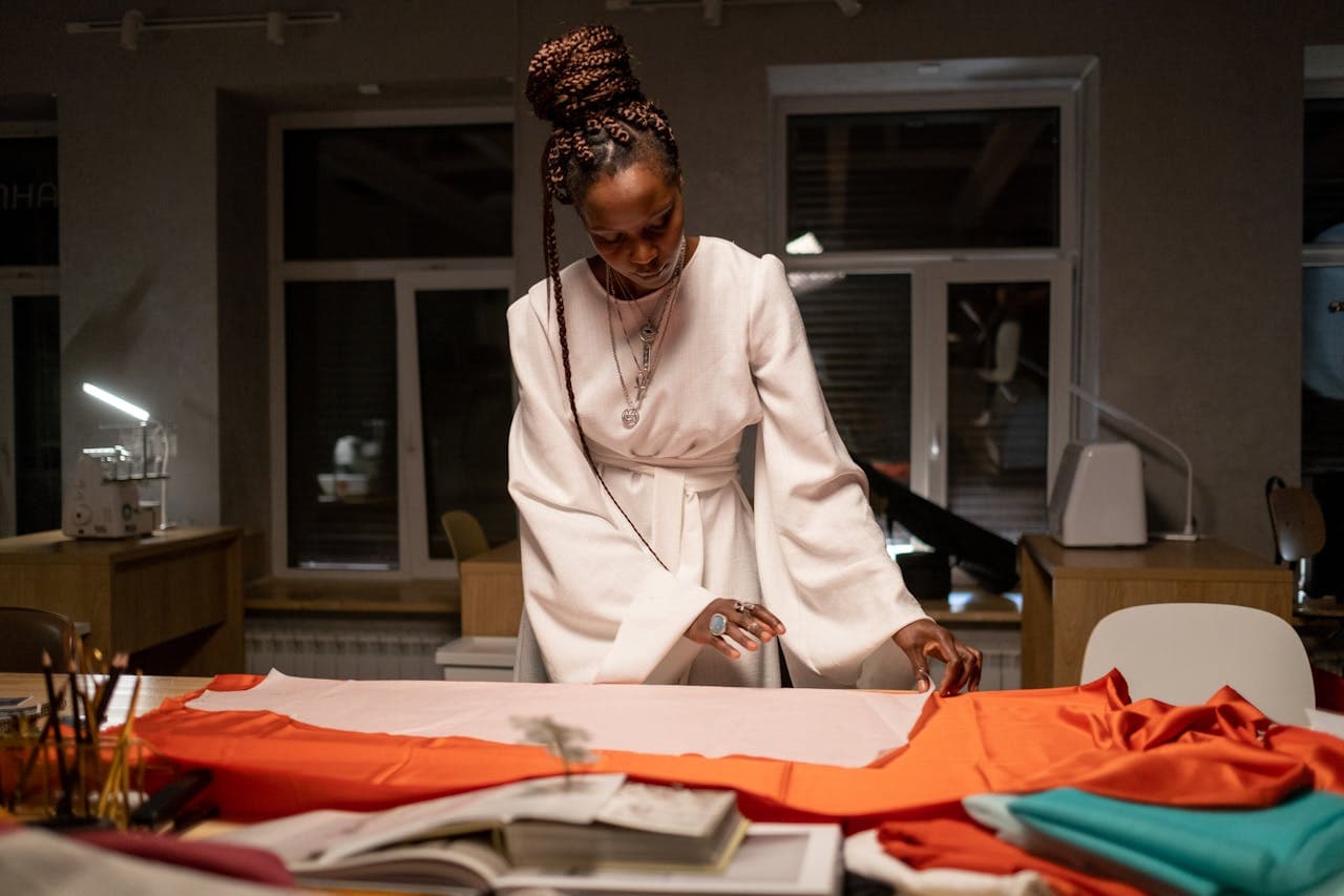 Fashion designer at work